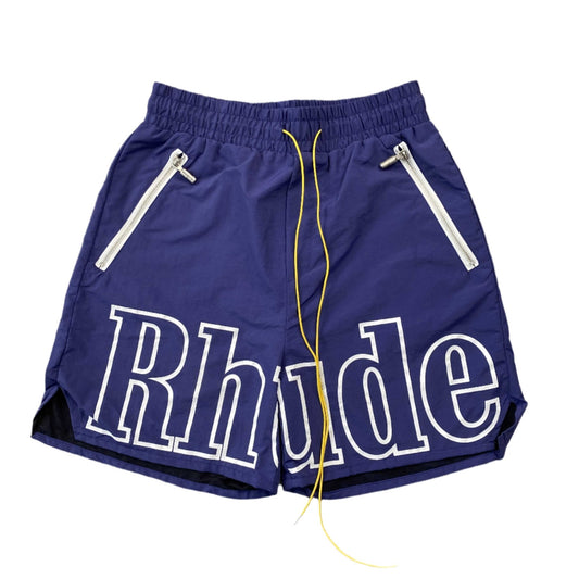 RHUDE RH LOGO SHORTS NAVY - Sin Sity Reps