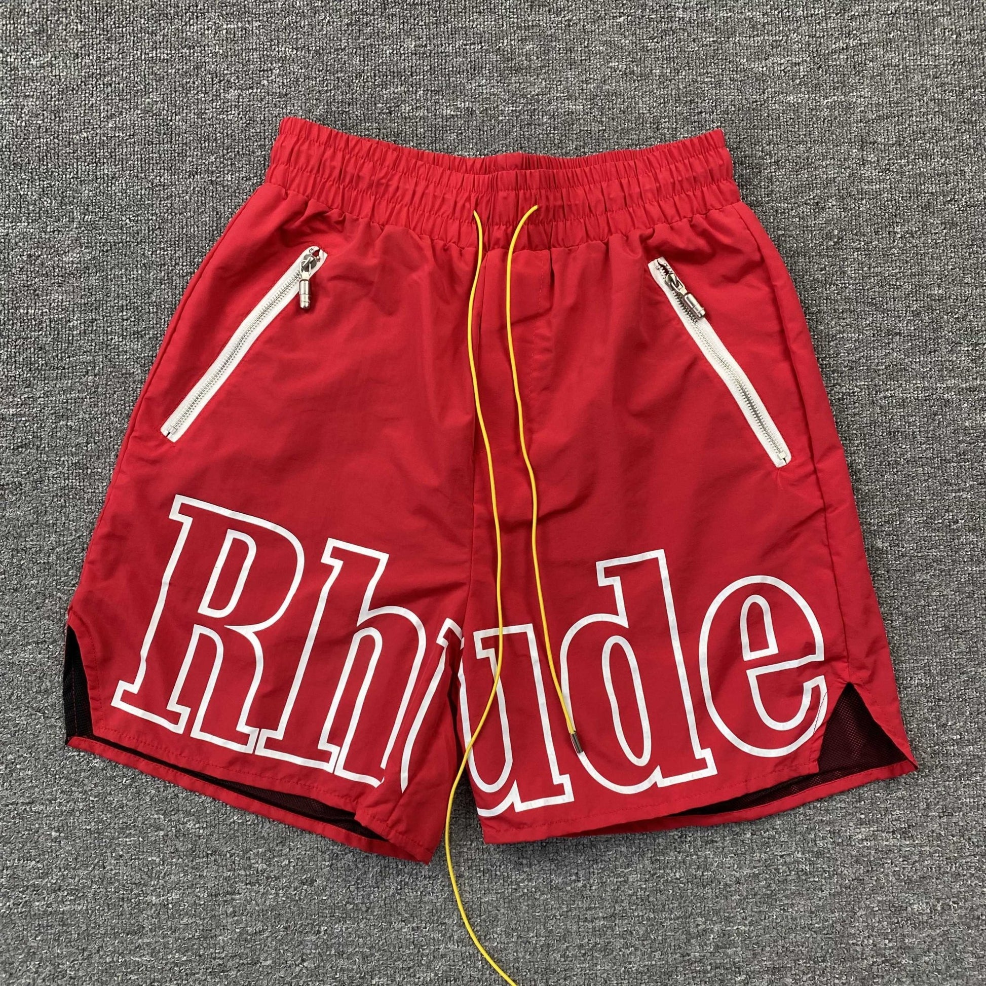 RHUDE RH LOGO SHORTS RED - Sin Sity Reps