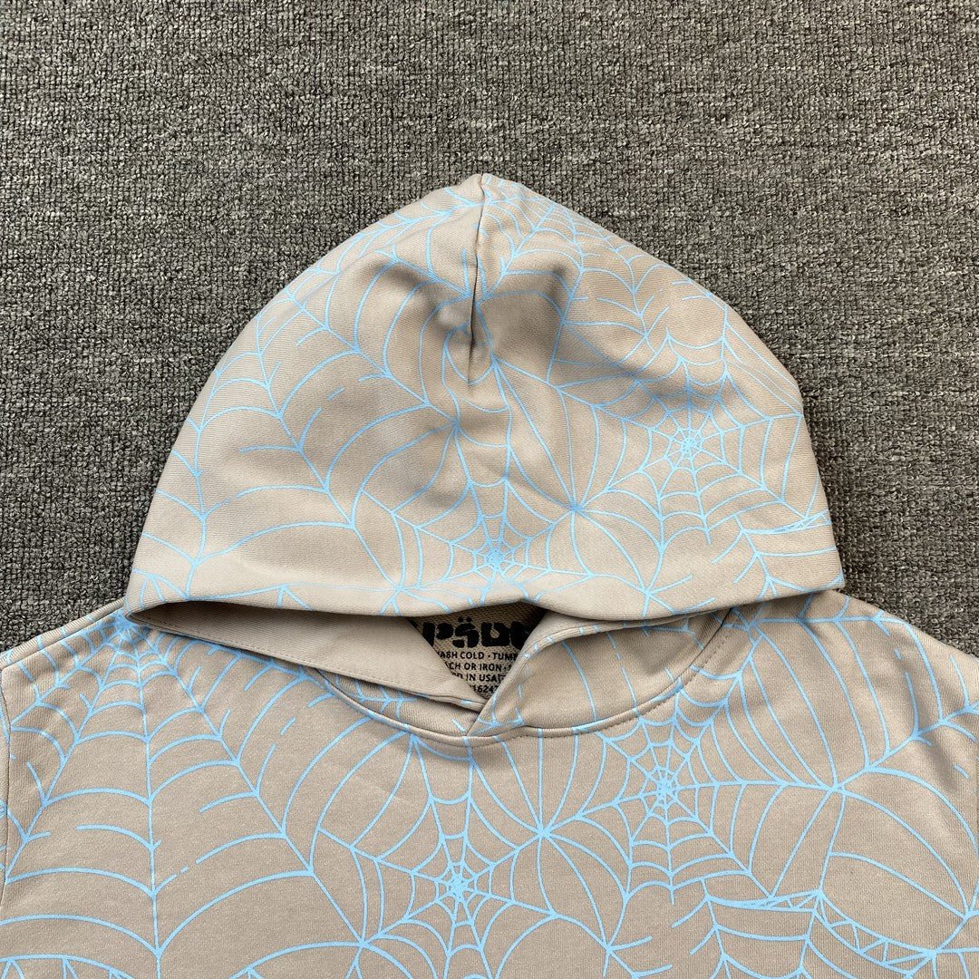 SP5DER AOP WEB HOODIE HEATHER GREY - Sin Sity Reps