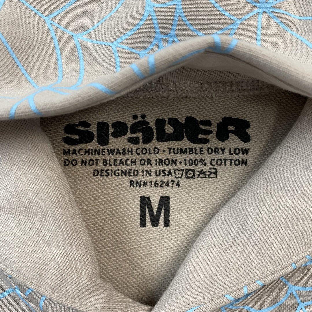 SP5DER AOP WEB HOODIE HEATHER GREY - Sin Sity Reps