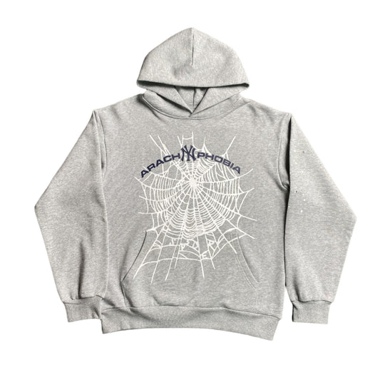 SP5DER ARACH NY PHOBIA HOODIE ASH GREY - Sin Sity Reps