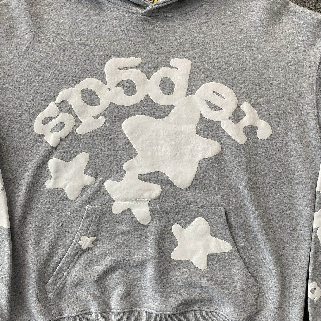 SP5DER BELUGA HOODIE HEATHER GREY - Sin Sity Reps