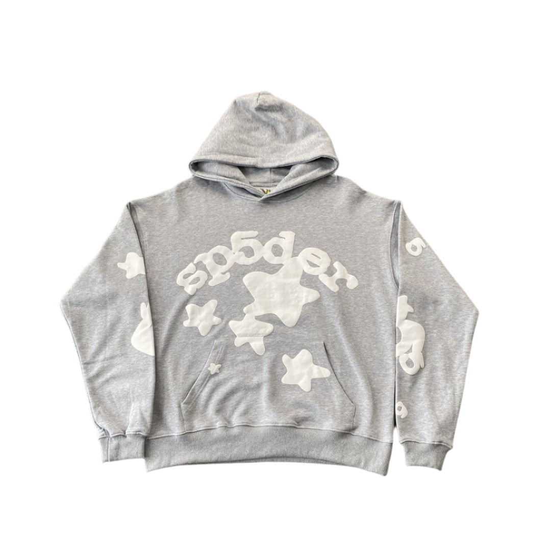 SP5DER BELUGA HOODIE HEATHER GREY - Sin Sity Reps