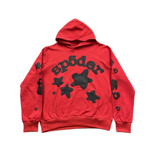 SP5DER BELUGA HOODIE RED - Sin Sity Reps