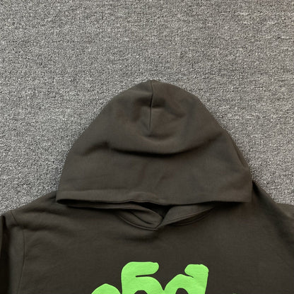 SP5DER BELUGA HOODIE SLATE GREY/GREEN - Sin Sity Reps