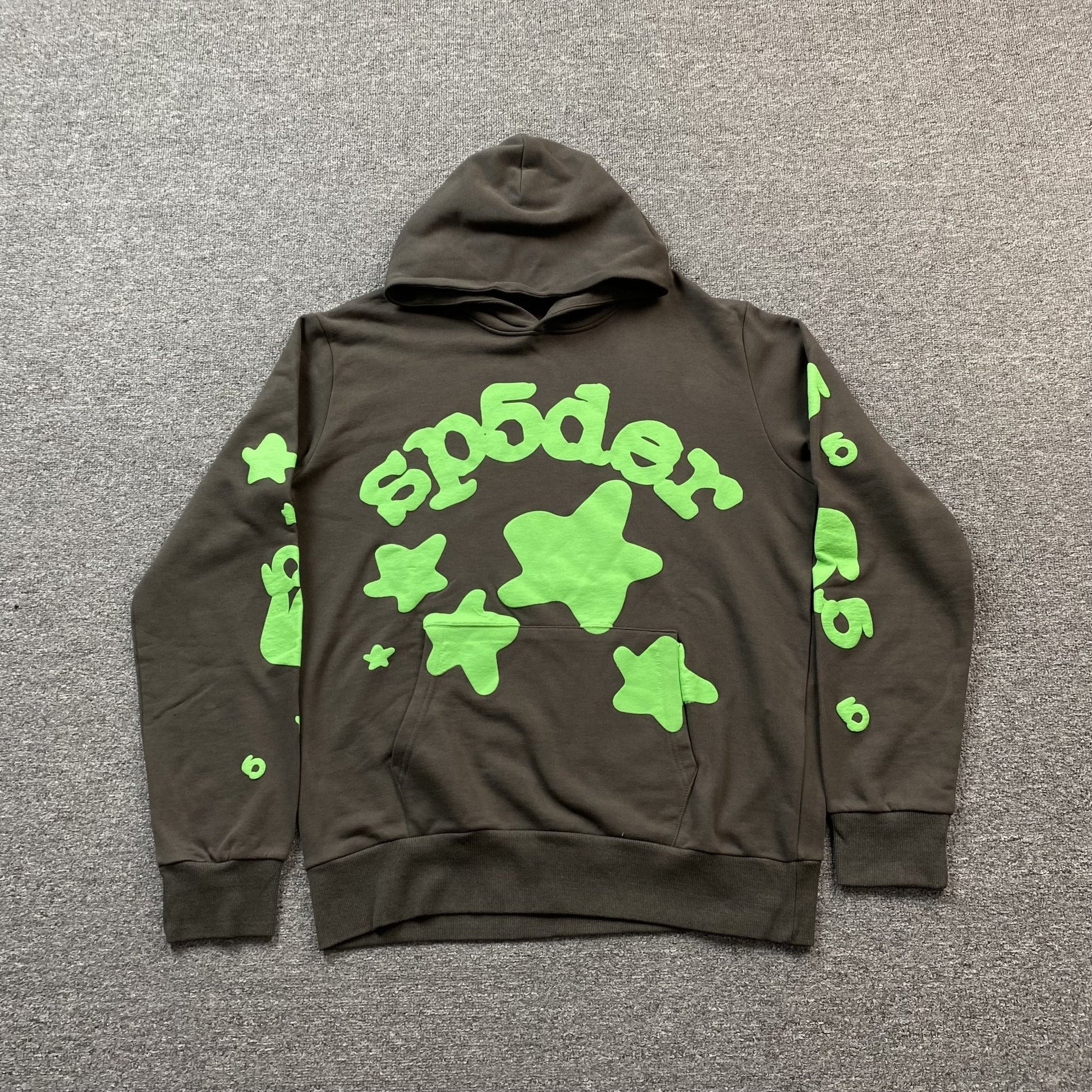 SP5DER BELUGA HOODIE SLATE GREY/GREEN - Sin Sity Reps