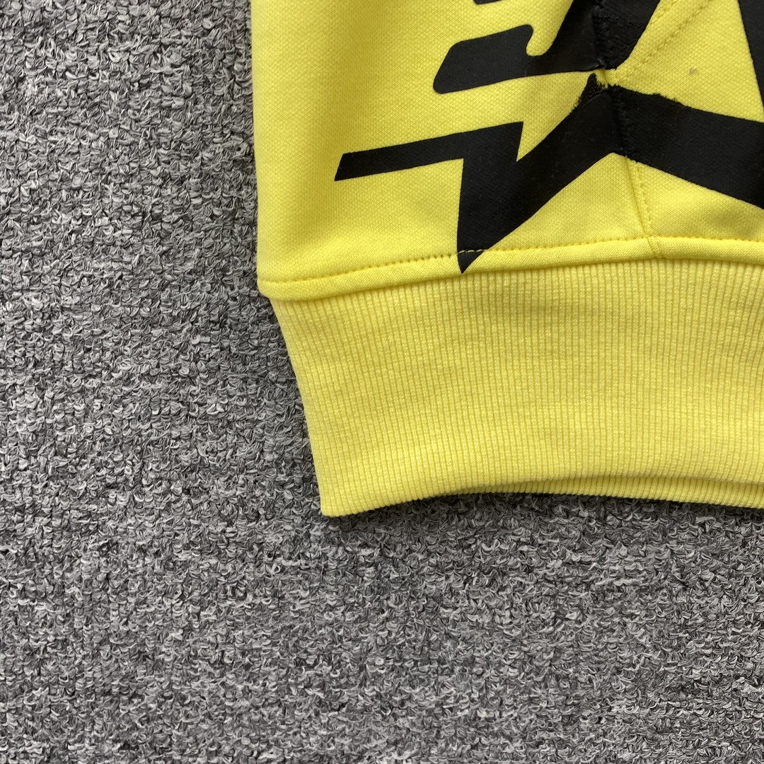 SP5DER DOUBLE LAYER 5 STAR ZIP HOODIE YELLOW - Sin Sity Reps