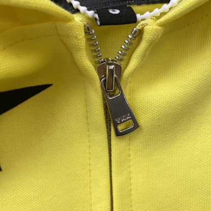 SP5DER DOUBLE LAYER 5 STAR ZIP HOODIE YELLOW - Sin Sity Reps