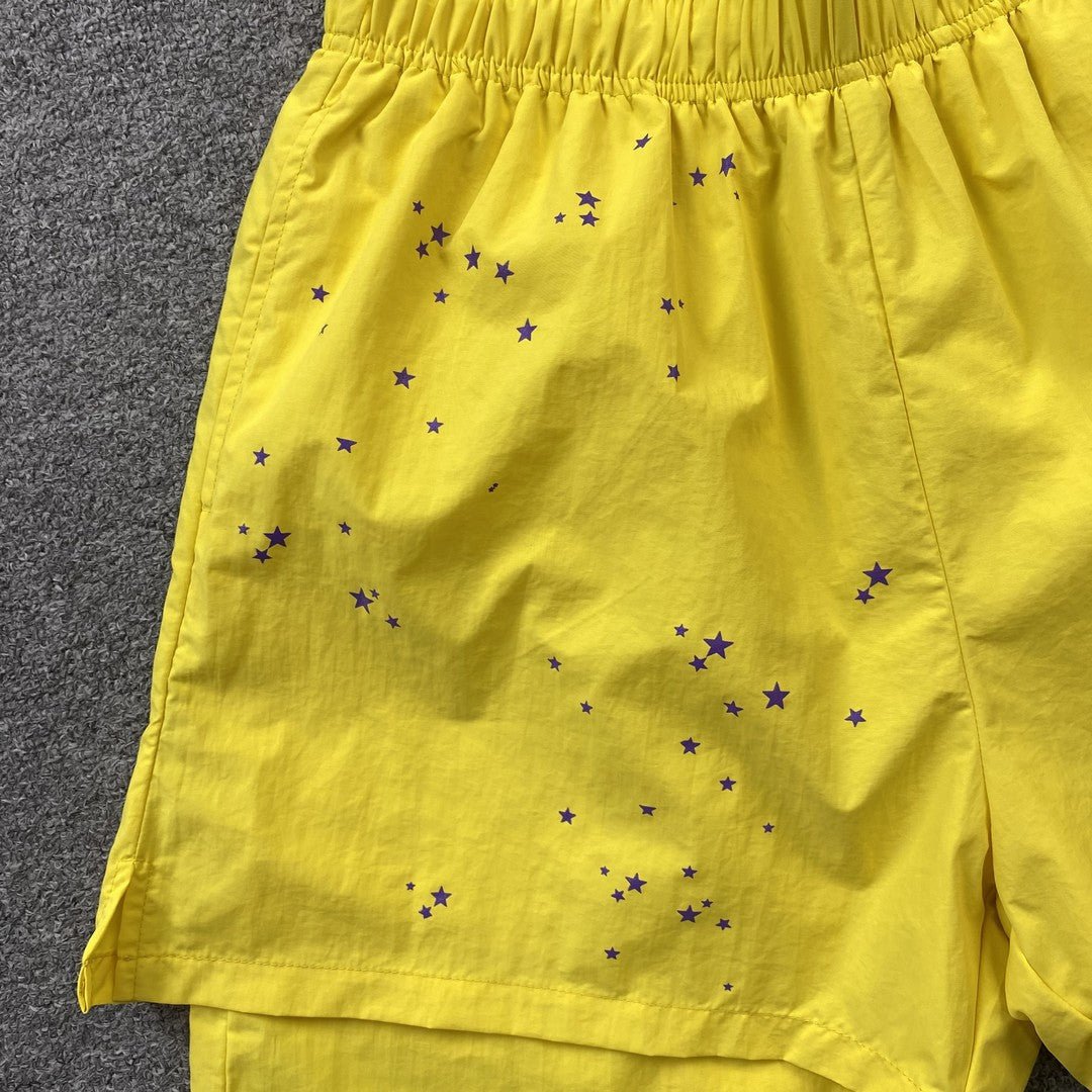 SP5DER DOUBLE LAYER SHORTS YELLOW - Sin Sity Reps