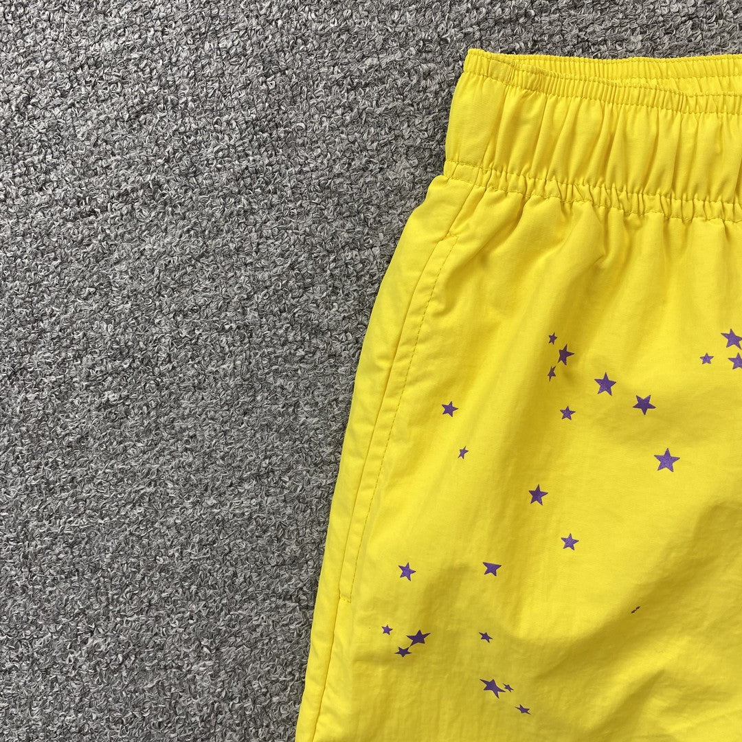 SP5DER DOUBLE LAYER SHORTS YELLOW - Sin Sity Reps