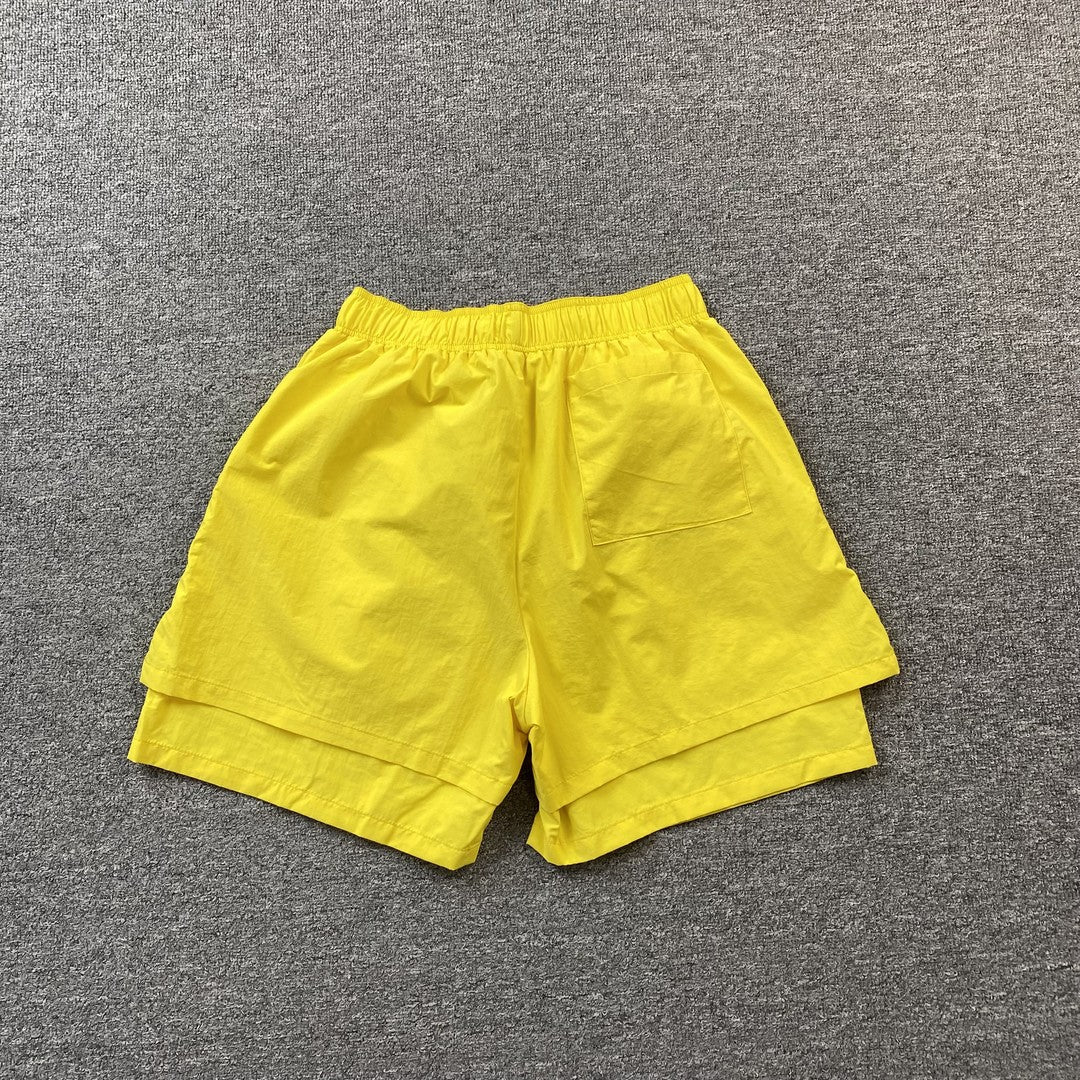 SP5DER DOUBLE LAYER SHORTS YELLOW - Sin Sity Reps