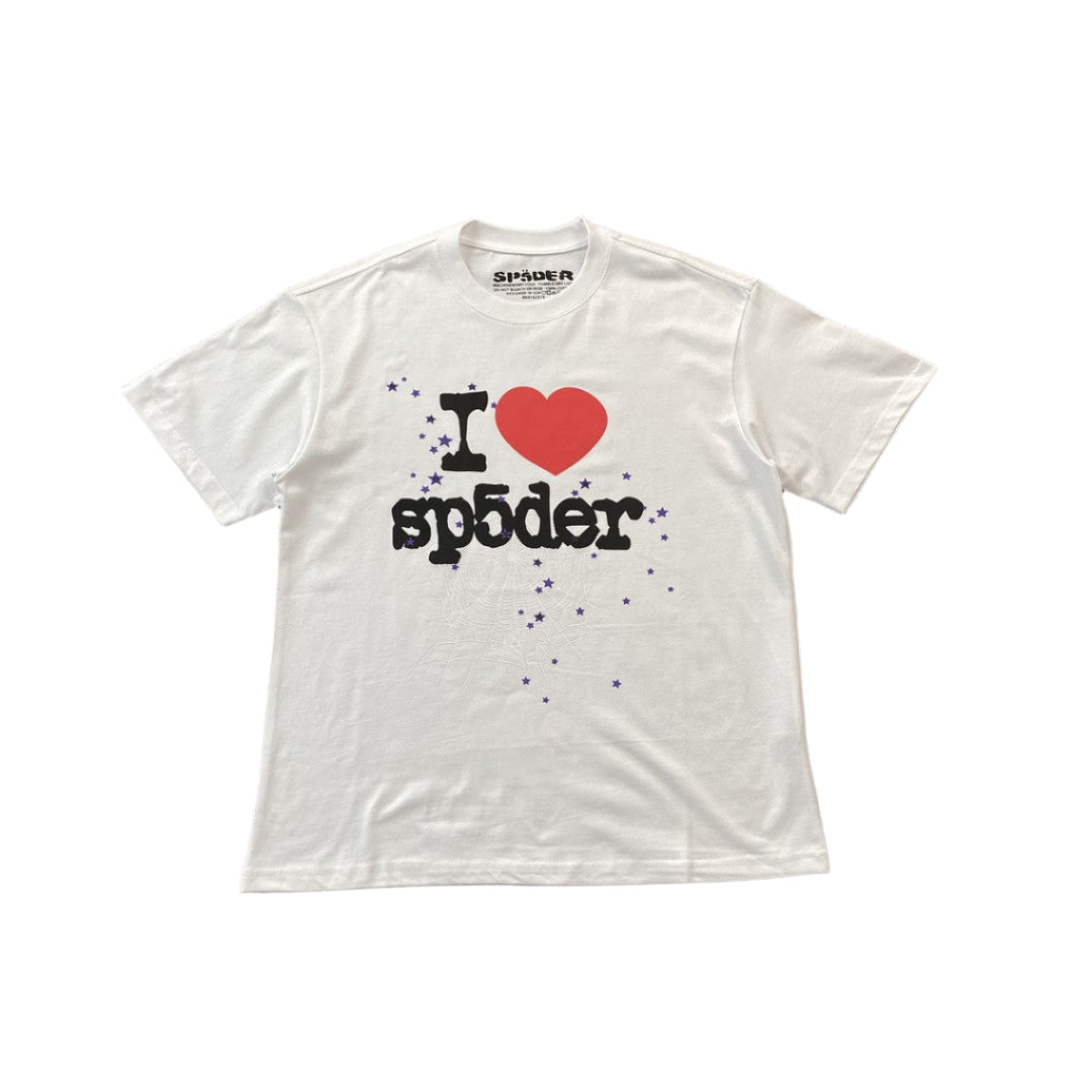 SP5DER I HEART SP5DER TEE WHITE - Sin Sity Reps