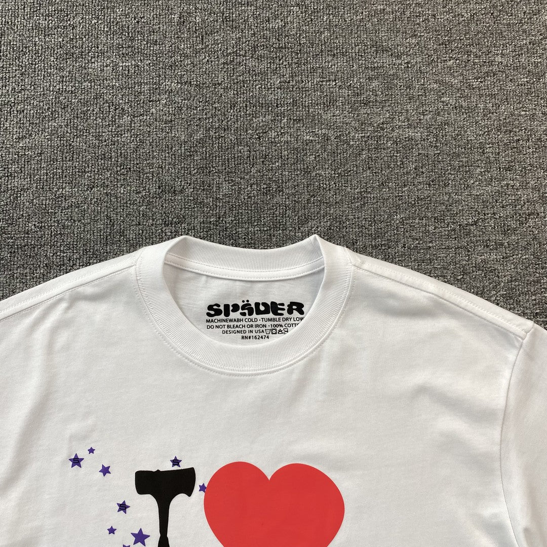 SP5DER I HEART SP5DER TEE WHITE - Sin Sity Reps