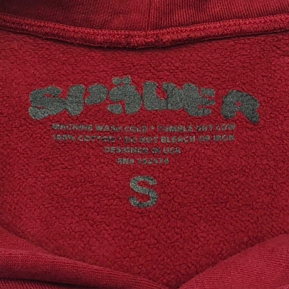 SP5DER LOGO HOODIE MAROON - Sin Sity Reps