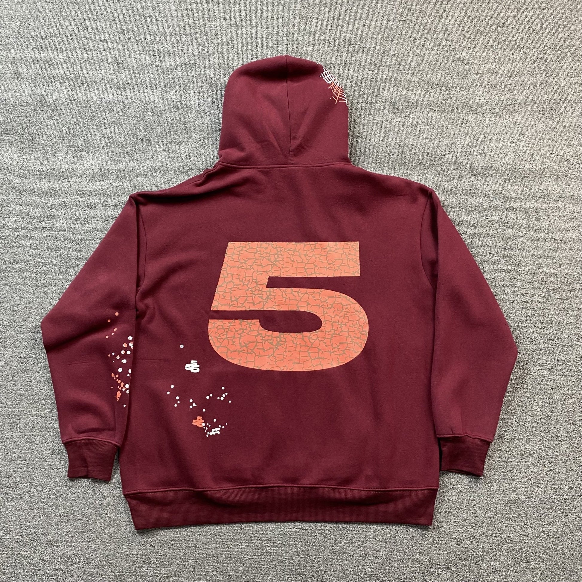 SP5DER NOCTURNAL HIGHWAY HOODIE BURGUNDY - Sin Sity Reps