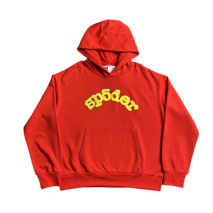 SP5DER OG LOGO HOODIE RED - Sin Sity Reps