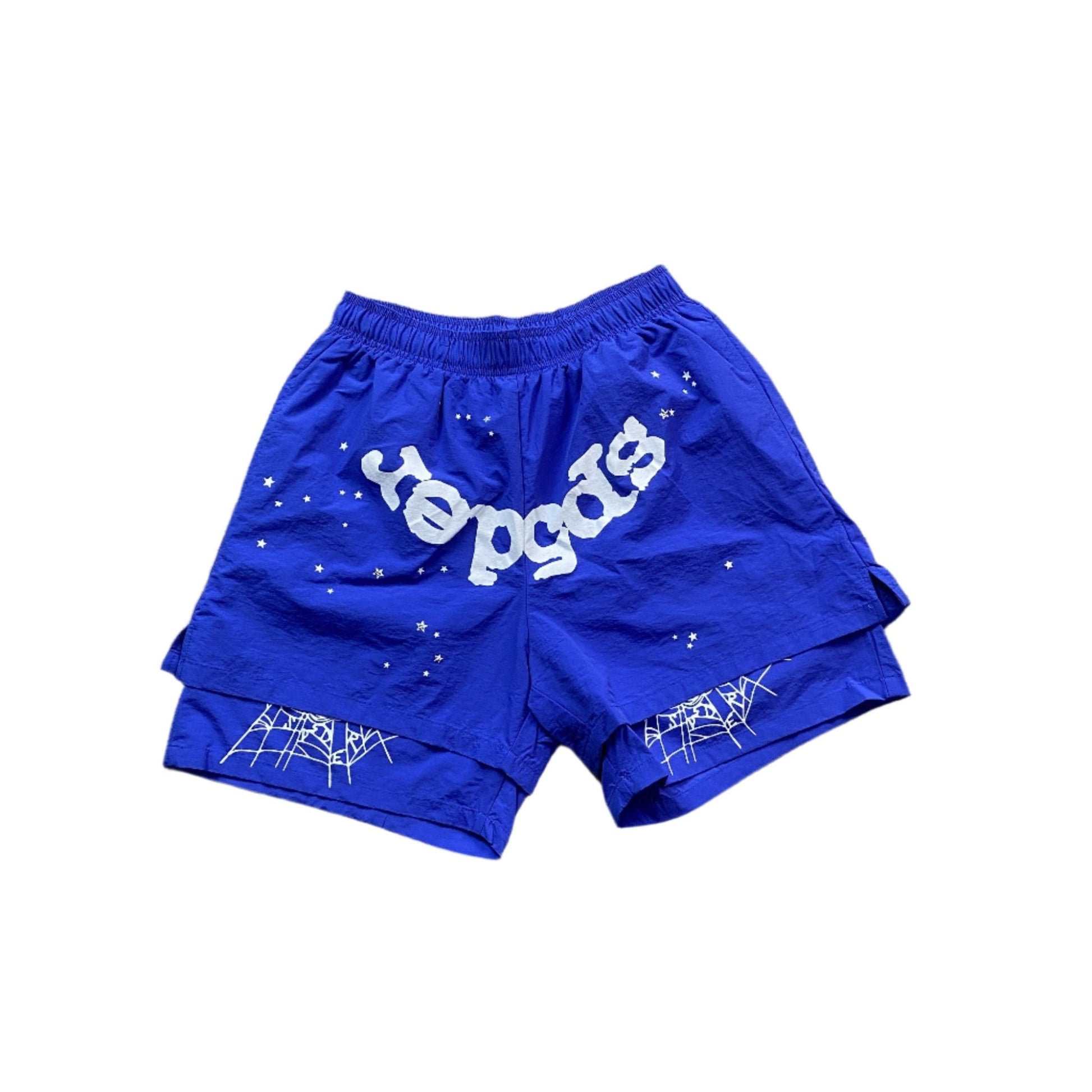 SP5DER OG WEB DOUBLE LAYER SHORT BLUE - Sin Sity Reps