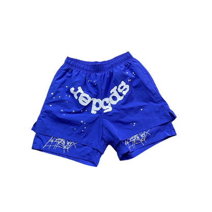 SP5DER OG WEB DOUBLE LAYER SHORT BLUE - Sin Sity Reps