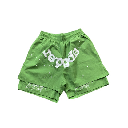 SP5DER OG WEB DOUBLE LAYER SHORT GREEN - Sin Sity Reps