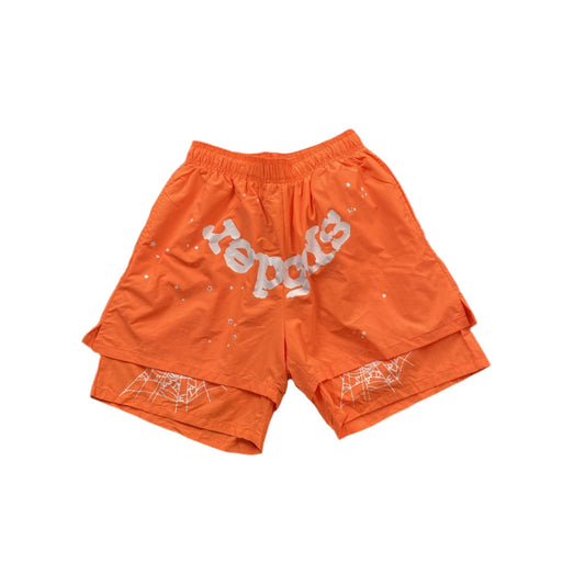 SP5DER OG WEB DOUBLE LAYER SHORT ORANGE - Sin Sity Reps