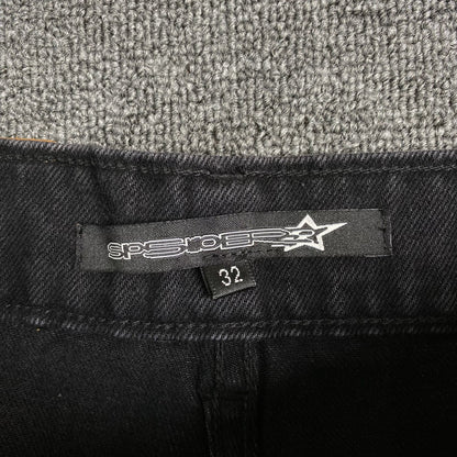 SP5DER PAINTED MOTO DENIM BLACK - Sin Sity Reps