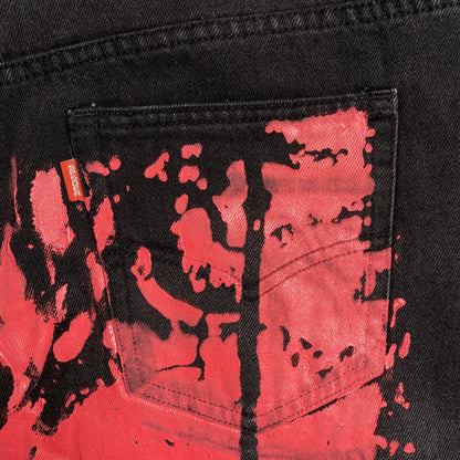 SP5DER PAINTED MOTO DENIM BLACK - Sin Sity Reps