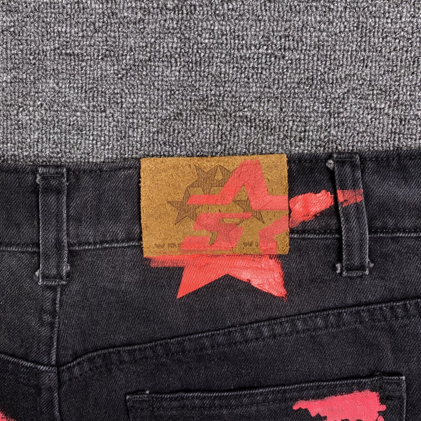 SP5DER PAINTED MOTO DENIM BLACK - Sin Sity Reps