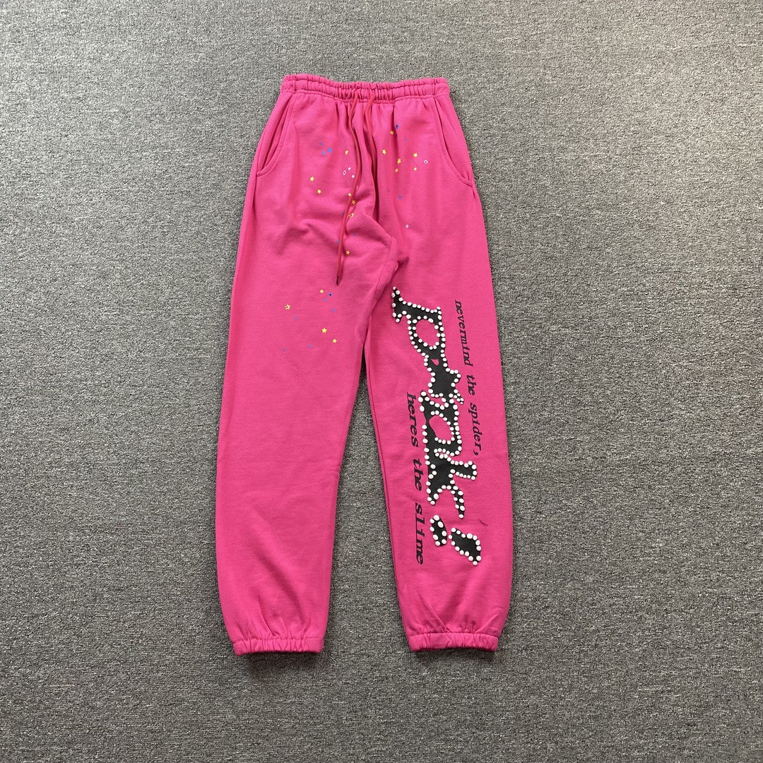 SP5DER P*NK SWEATPANTS PINK - Sin Sity Reps