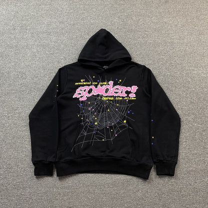 SP5DER P*NK V2 HOODIE BLACK - Sin Sity Reps