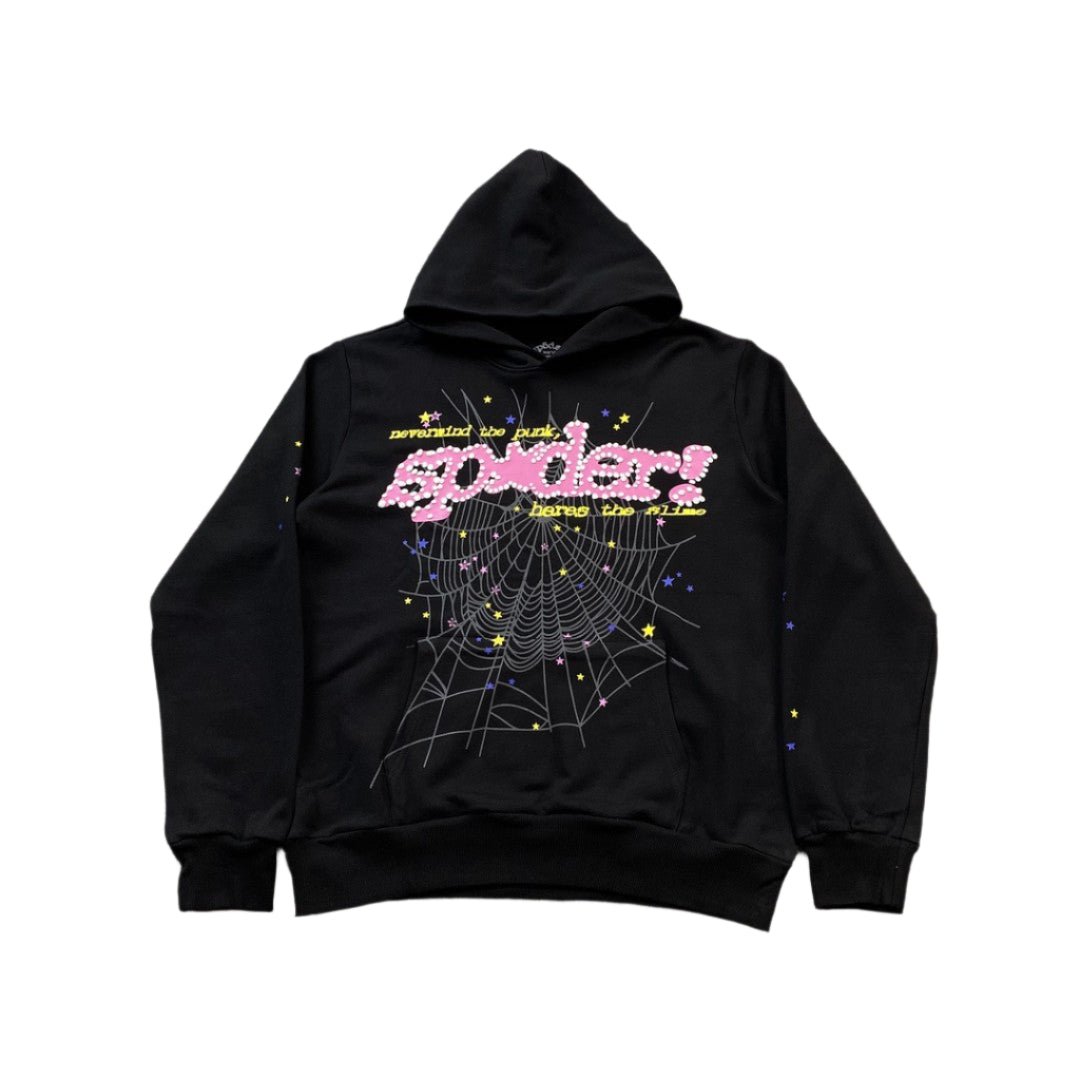 SP5DER P*NK V2 HOODIE BLACK - Sin Sity Reps