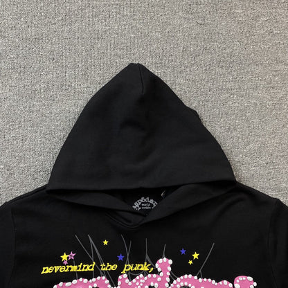 SP5DER P*NK V2 HOODIE BLACK - Sin Sity Reps