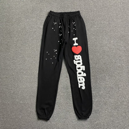 SP5DER SOUVENIR SP5 SWEATPANTS BLACK - Sin Sity Reps