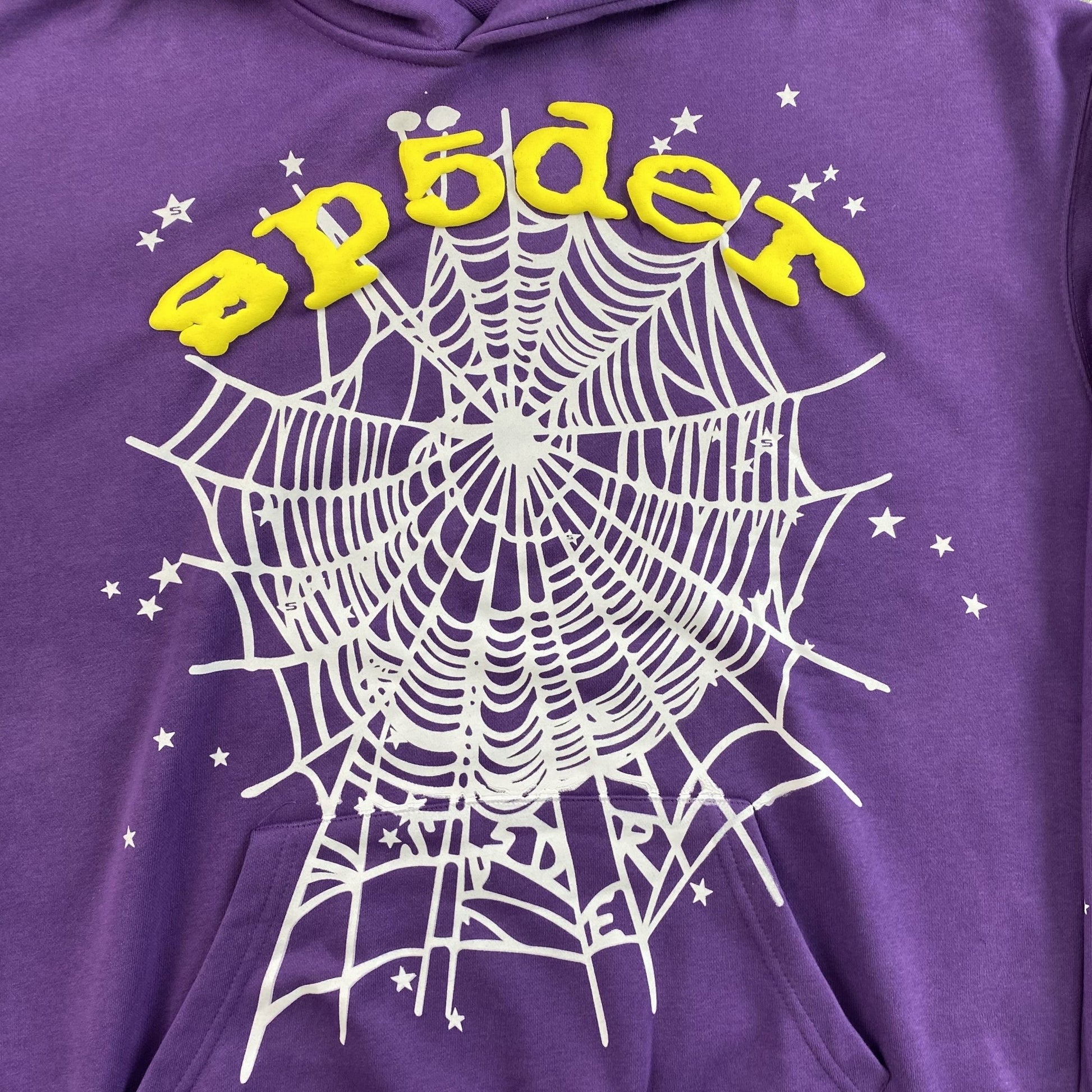 SP5DER STAR OG WEB V2 HOODIE PURPLE - Sin Sity Reps