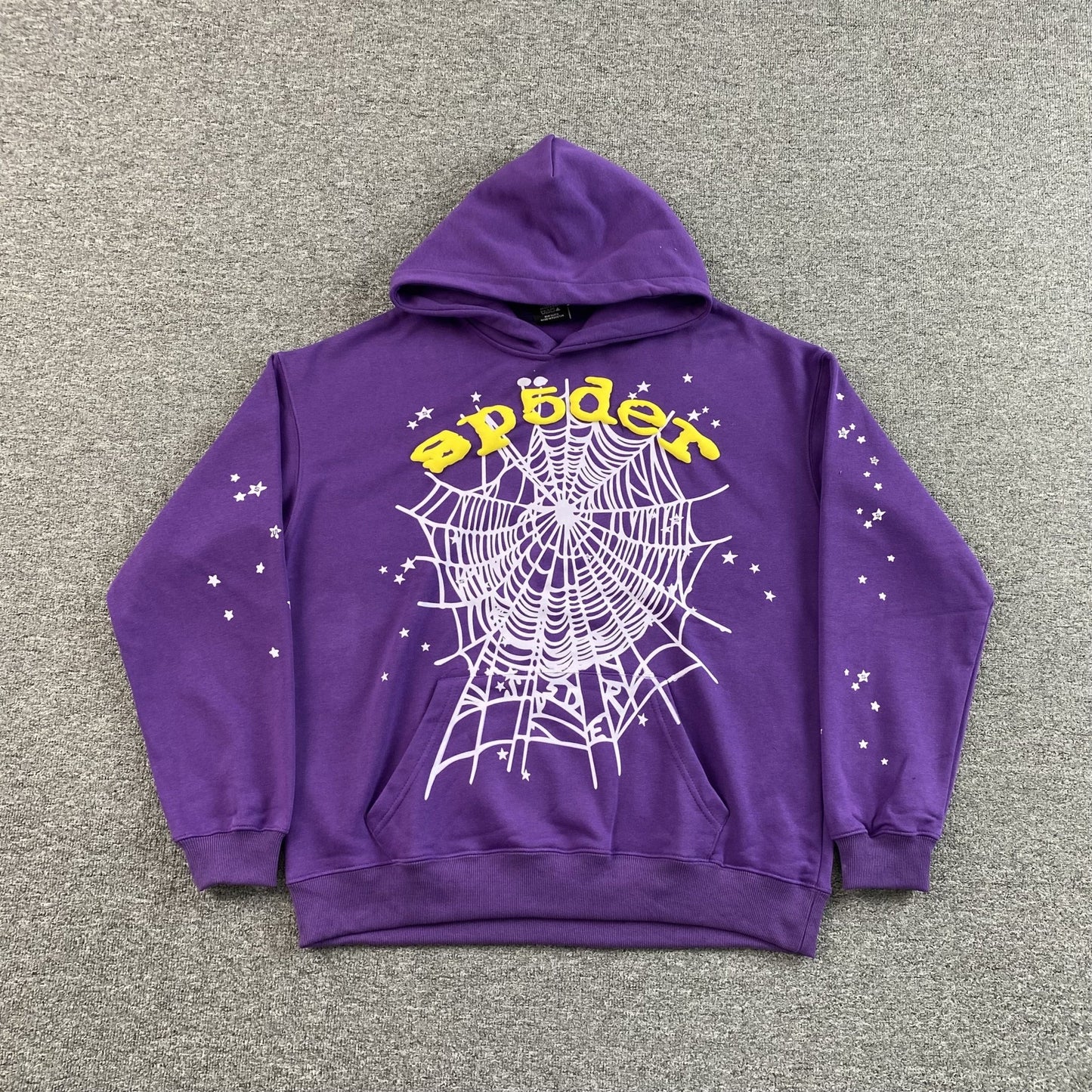 SP5DER STAR OG WEB V2 HOODIE PURPLE - Sin Sity Reps