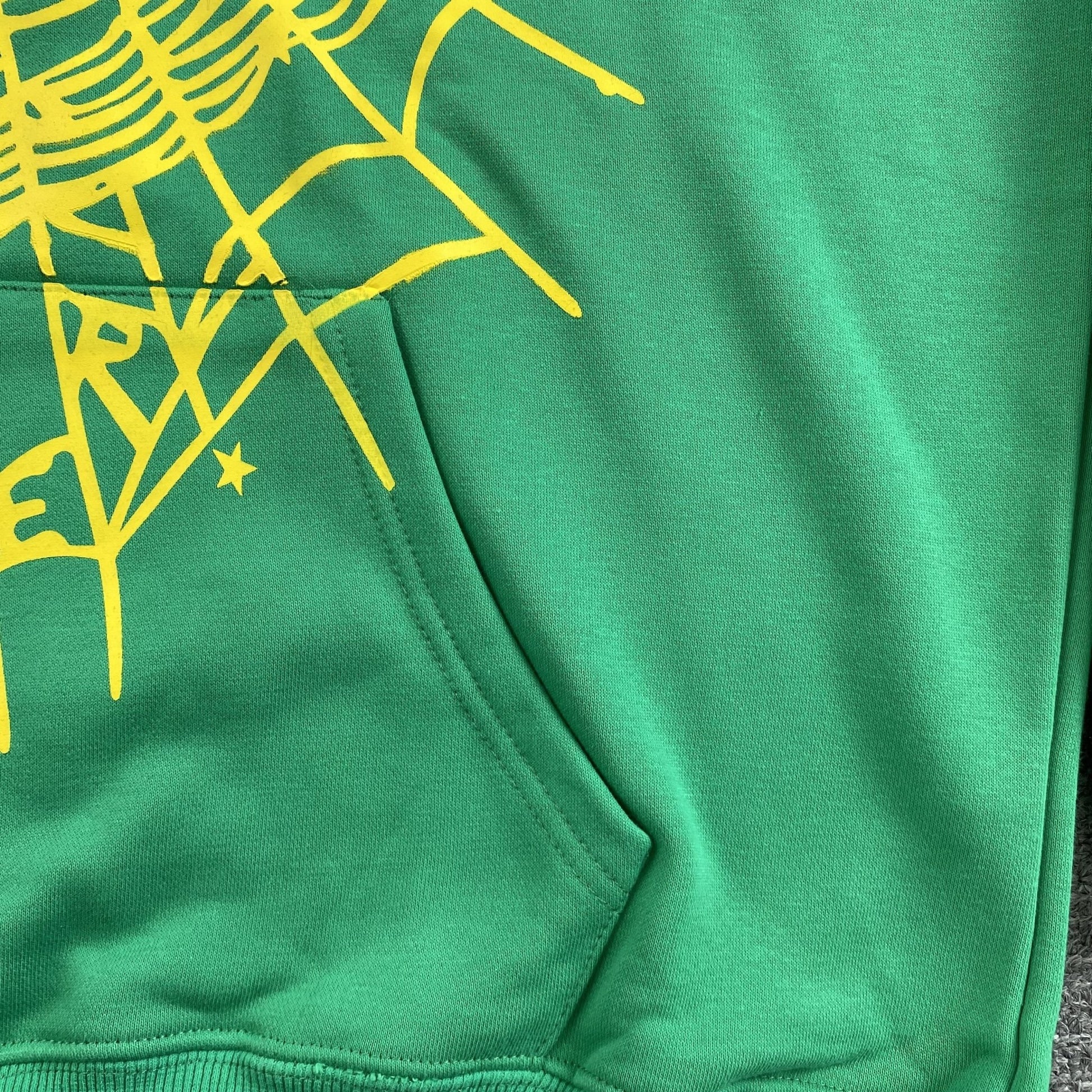 SP5DER STAR OG WEB V2 HOODIE SLIME GREEN - Sin Sity Reps