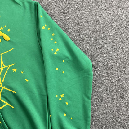 SP5DER STAR OG WEB V2 HOODIE SLIME GREEN - Sin Sity Reps