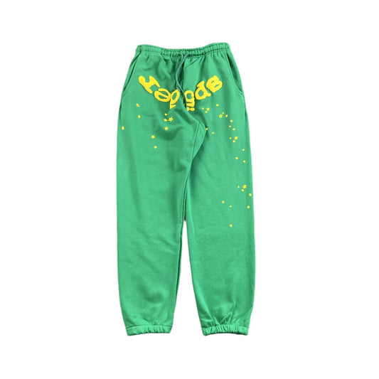 SP5DER STAR OG WEB V2 SWEATPANTS SLIME GREEN - Sin Sity Reps