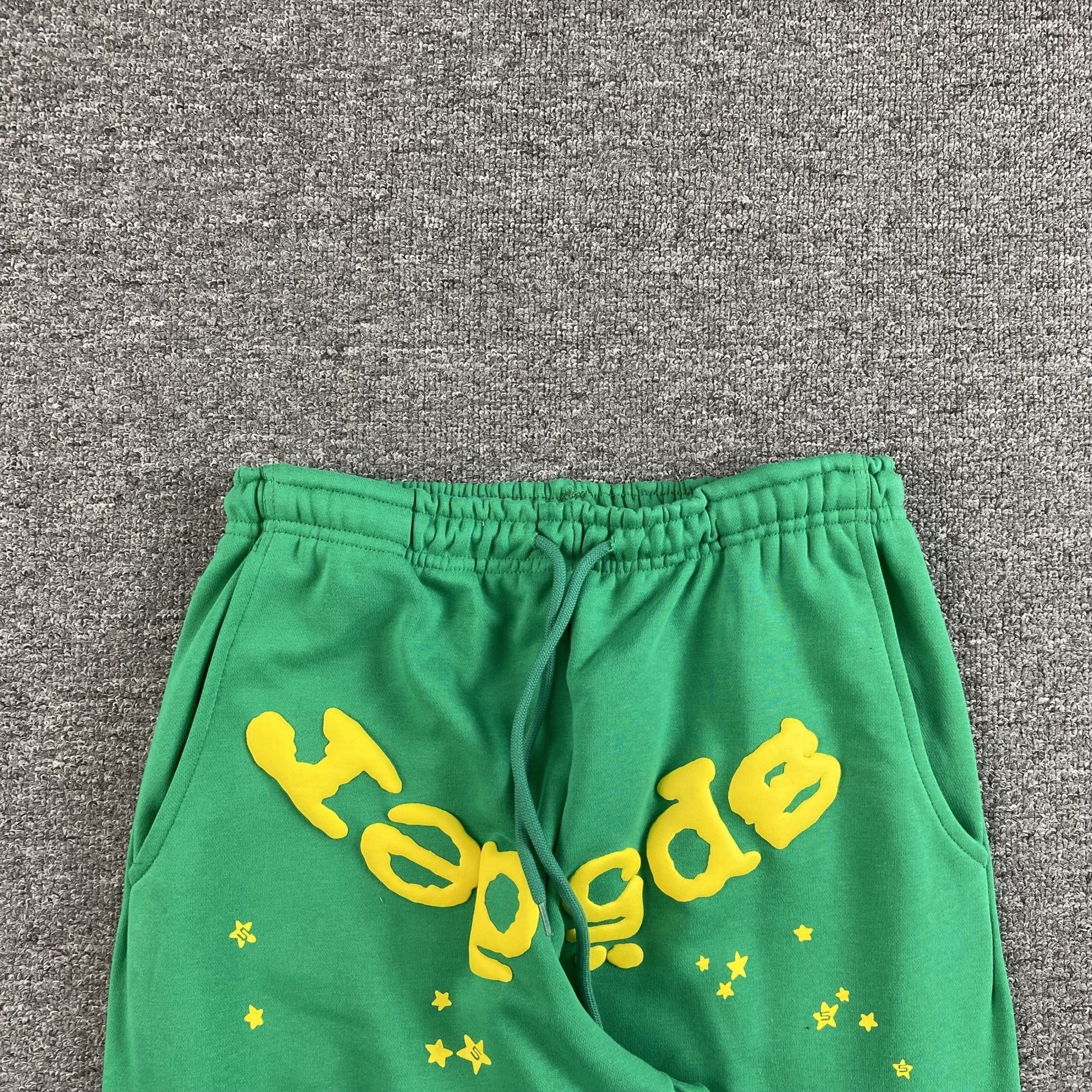 SP5DER STAR OG WEB V2 SWEATPANTS SLIME GREEN - Sin Sity Reps