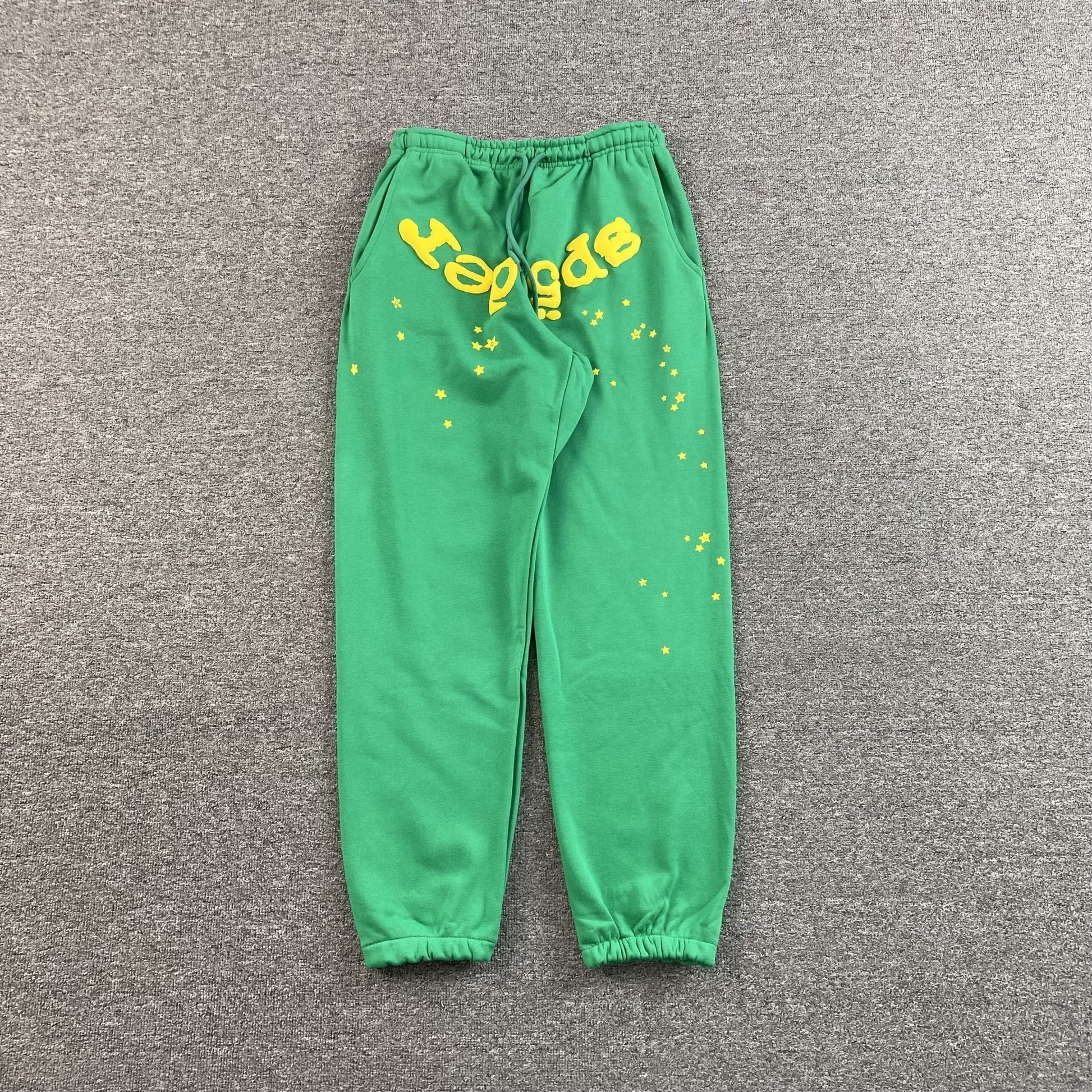 SP5DER STAR OG WEB V2 SWEATPANTS SLIME GREEN - Sin Sity Reps