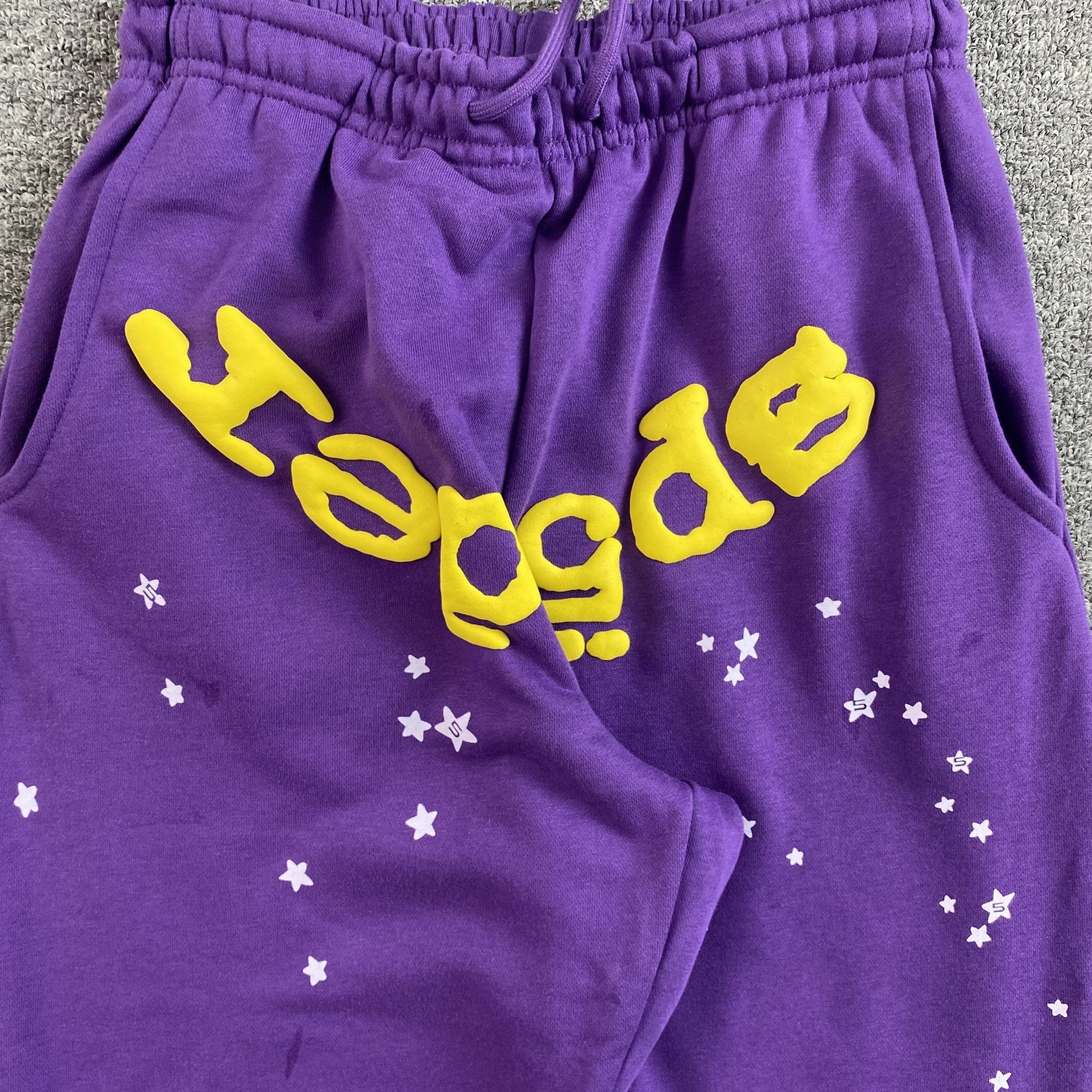 SP5DER STAR OG WEB V2 SWEATPANTS SLIME PURPLE - Sin Sity Reps