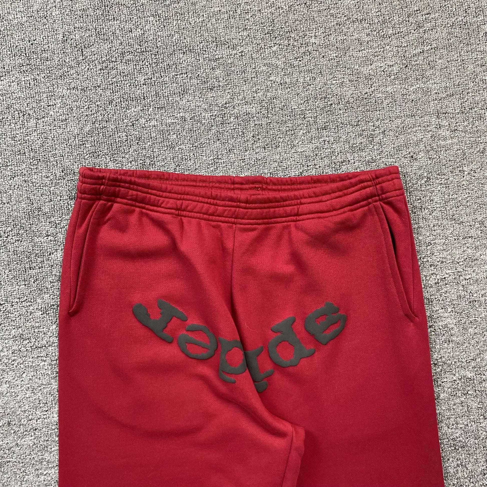 SP5DER VVS SWEATPANTS RED - Sin Sity Reps