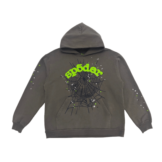 SP5DER WAIT WEB HOODIE SLATE GREY - Sin Sity Reps