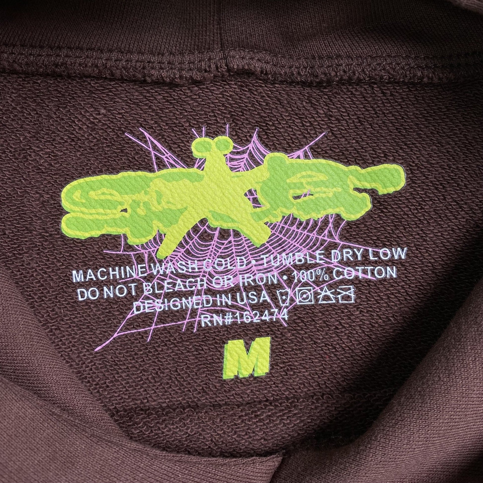 SP5DER WEB HOODIE BROWN - Sin Sity Reps