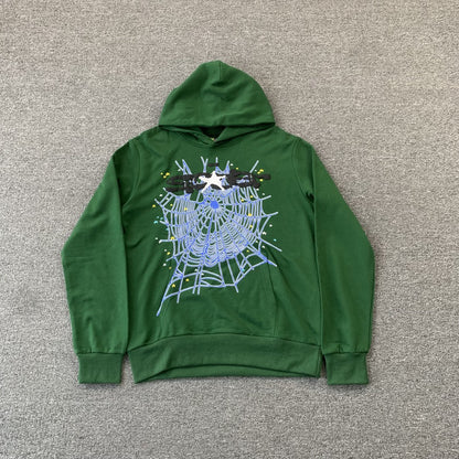 SP5DER WEB HOODIE HUNTER GREEN - Sin Sity Reps