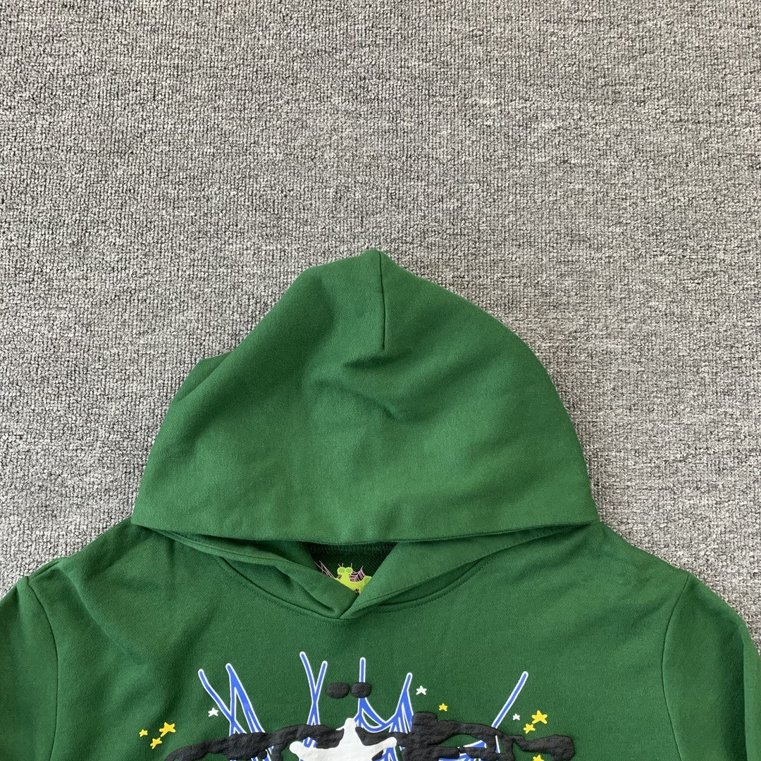 SP5DER WEB HOODIE HUNTER GREEN - Sin Sity Reps