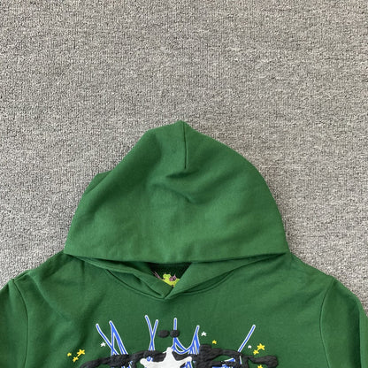 SP5DER WEB HOODIE HUNTER GREEN - Sin Sity Reps