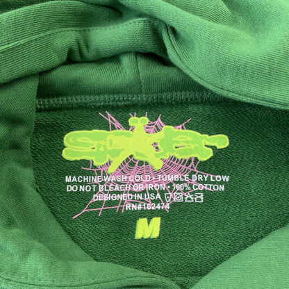 SP5DER WEB HOODIE HUNTER GREEN - Sin Sity Reps