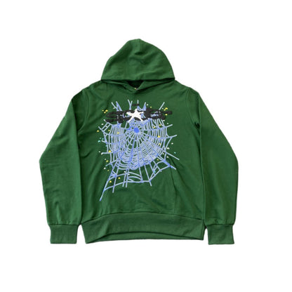 SP5DER WEB HOODIE HUNTER GREEN - Sin Sity Reps