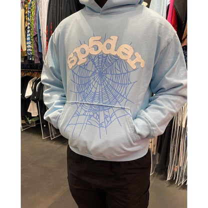 SP5DER WEB HOODIE SKY BLUE - Sin Sity Reps