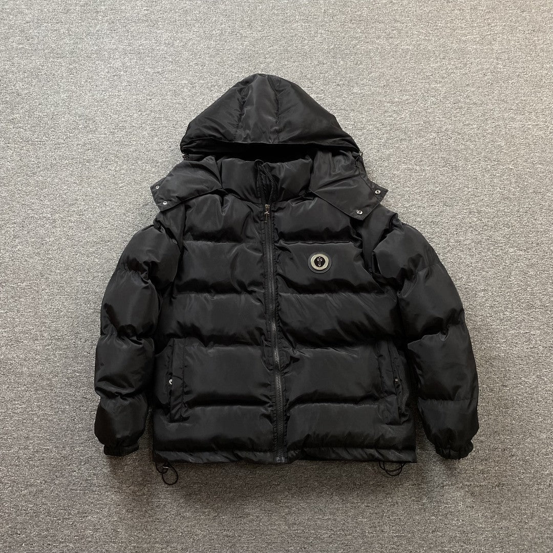 TRAPSTAR IRONGATE DETACHABLE HOODED PUFFER JACKET BLACK - Sin Sity Reps